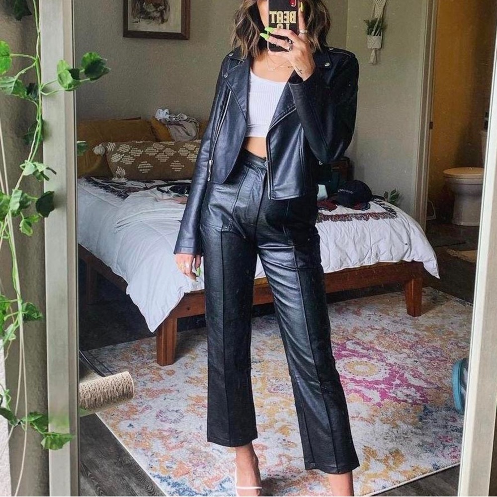 Faux black leather Encore Princess Polly pants
